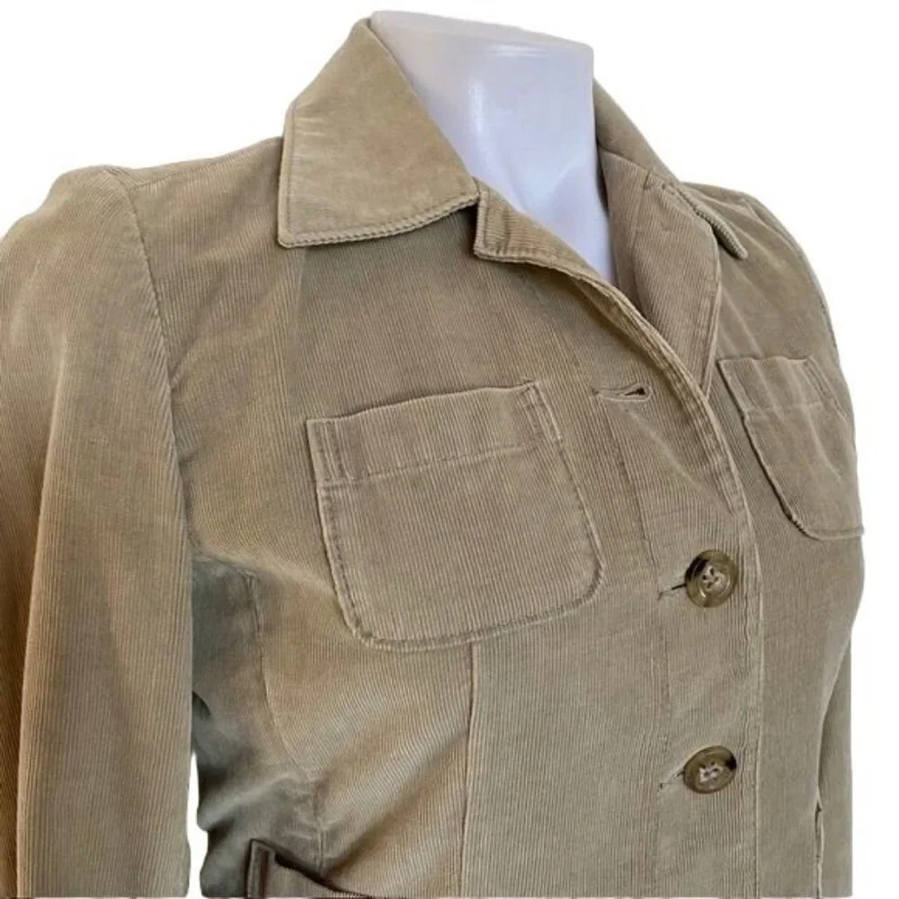 Vintage Banana Republic Corduroy Jacket Tan Button Blazer Short Coat Size XS - Picture 11 of 11